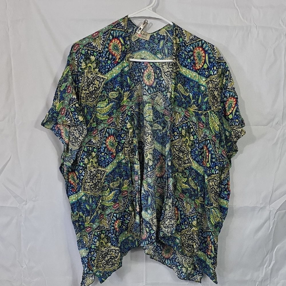 Lulla Collection By Bindya Colorful Paisley Kimono Cardigan One Size (W604)